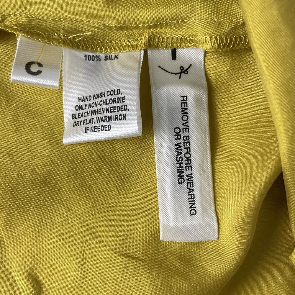 Ann Taylor Loft Silk Sleeveless Ruflles Dress Mustard Yellowsize 2 - Picture 5 of 5